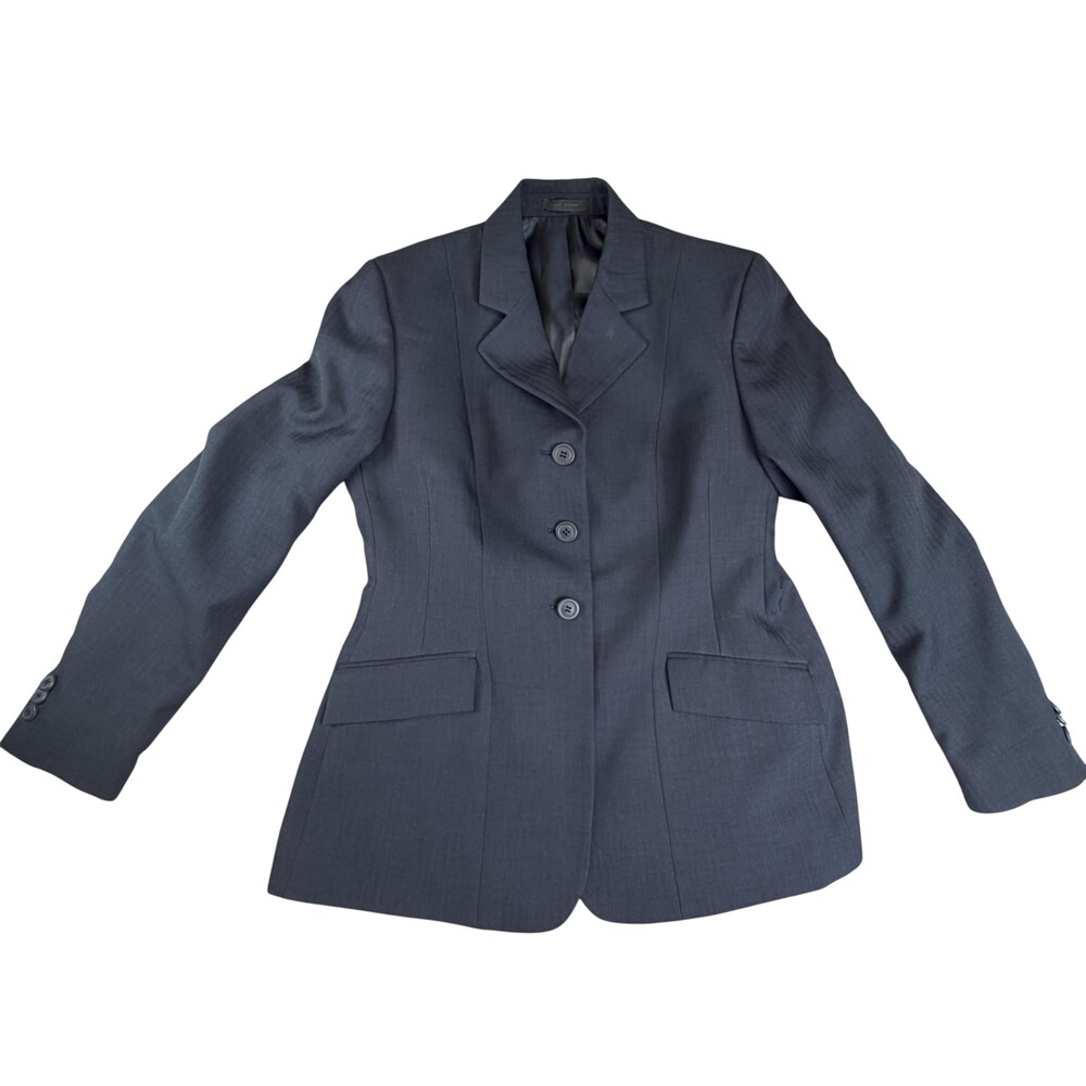 R.J. Blazer Womens 8S Petite Gray Herringbone 3 Button Lined Work Jacket